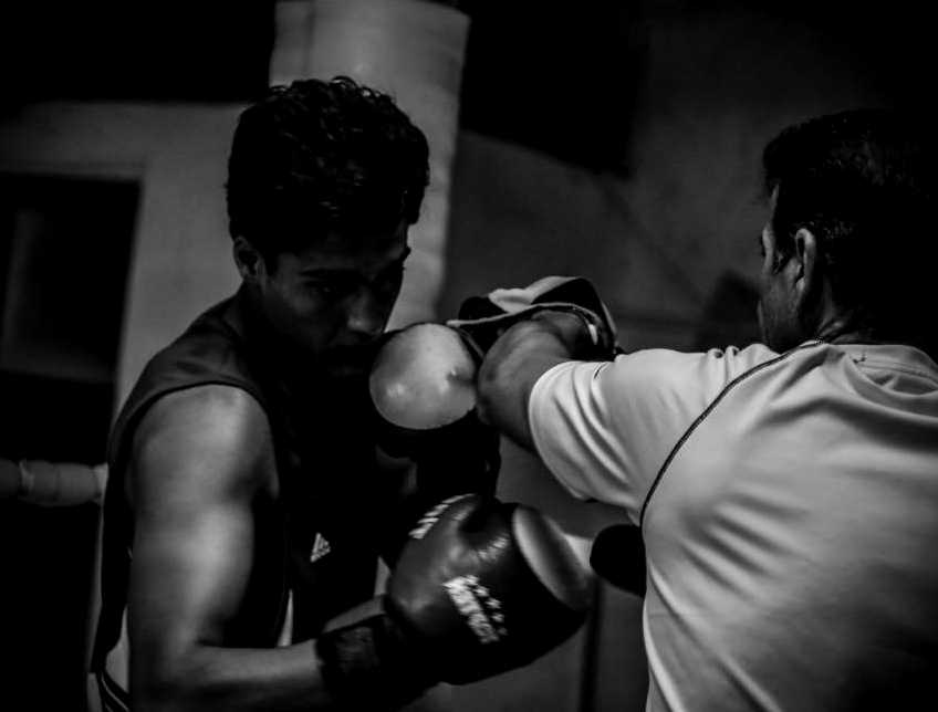 Training gloves close-up